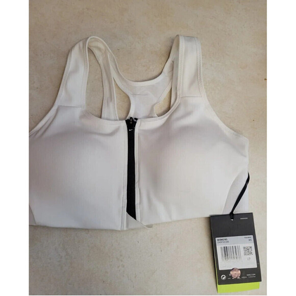 Nike Women's Size XS zippered  Shape Sports Bra Zipper White NWT - Picture 2 of 8